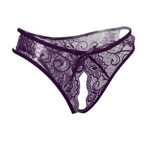 Sexy Lace Low Rise Panties Open Bottom Underwear for Women Ladies