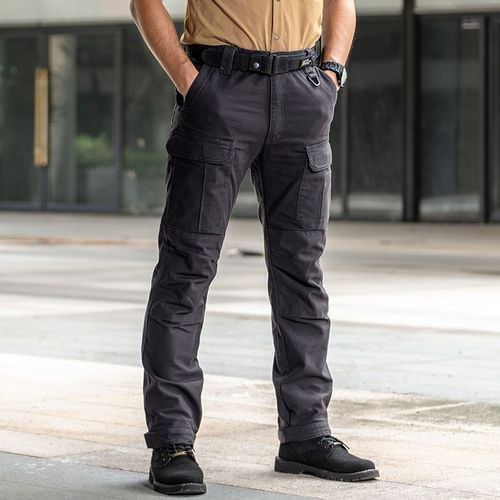 Fashion House Men Plain Black Combat Joggers, Cargo Pants