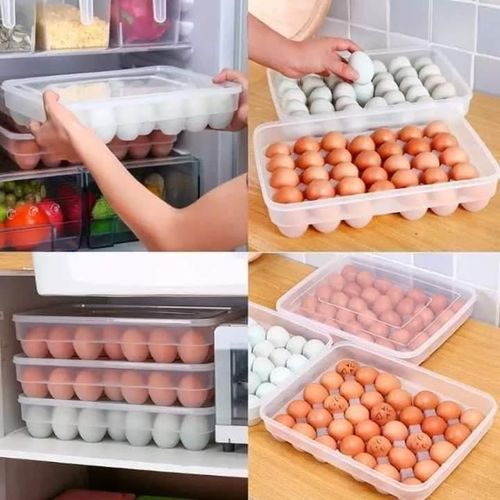 product_image_name-Generic-34-Grid Large Egg Tray with Lid – BPA-Free Space-Saving Fridge Egg Storage Organizer-1