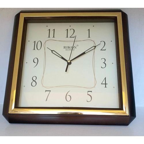 product_image_name-Rikon-QUARTZ WALL CLOCK 1551 SIZE 27.5*27.5CM BROWN SQUARE-1