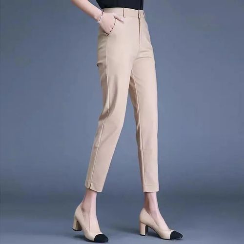 Fashion (khaki)Office Lady Suit Classic Pants Women Khaki Black Work  Pantalones Spring High Waist Skinny Pencil Trousers Elegant Capris 85-91cm  DOU @ Best Price Online