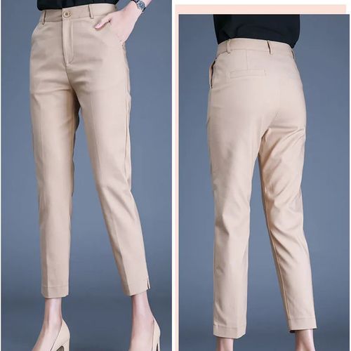 Fashion (khaki)Office Lady Suit Classic Pants Women Khaki Black Work  Pantalones Spring High Waist Skinny Pencil Trousers Elegant Capris 85-91cm  DOU @ Best Price Online