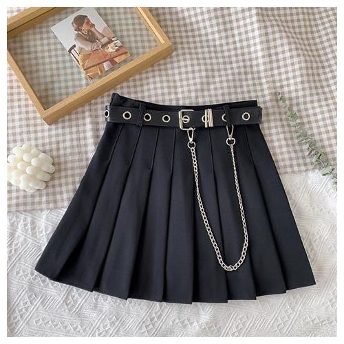 Lolita Mini Pleated Skirt - Black