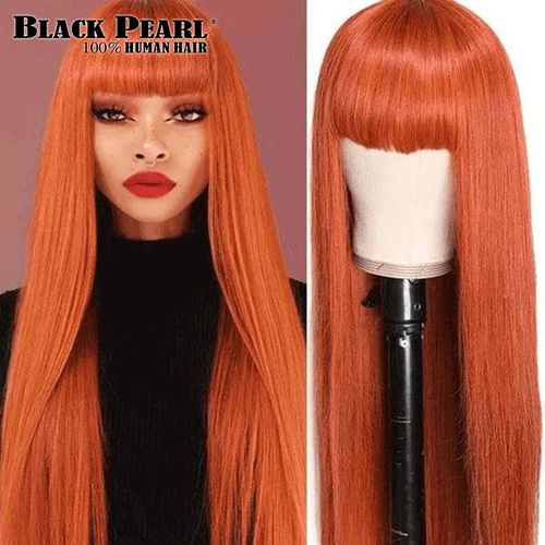 Generic Orange Ginger Wig With Bangs Short Bob Human Hair Wigs Best Price Online Jumia Kenya