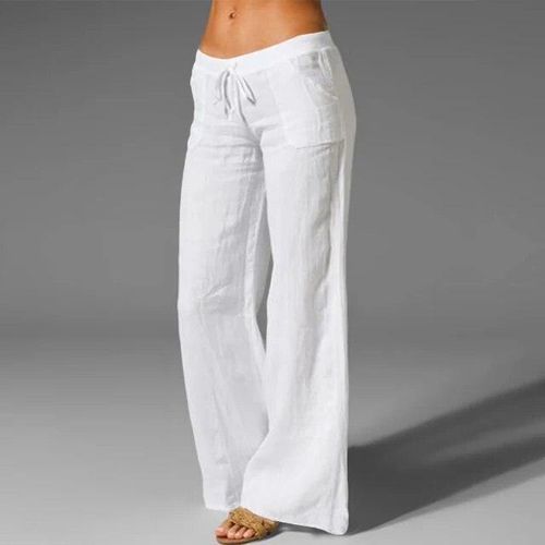 16 Jeans Autumn Wide Leg Pants For Female Casual Cotton Linen Loose Trouser  hot pants @ Best Price Online