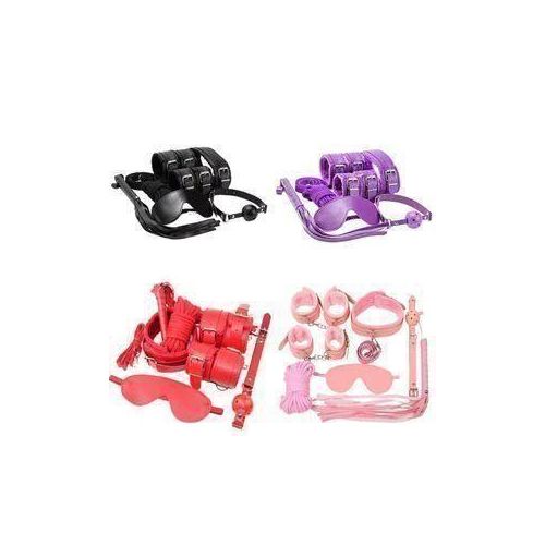 product_image_name-Generic-10pcs Pack Bondage Restraints BDSM Adult Sex Toys PU Leather Fetish Set Role Play Bed Game Handcuffs Mouth Ball Gag Foreplay Gift for Women Men Couples-1