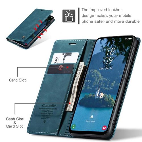 product_image_name-Caseme-Case Premium Leather Folding Flip Case Magnetic Card Slot Stand Function Flip Case Protective Cover For Samsung Galaxy A36 5G-3