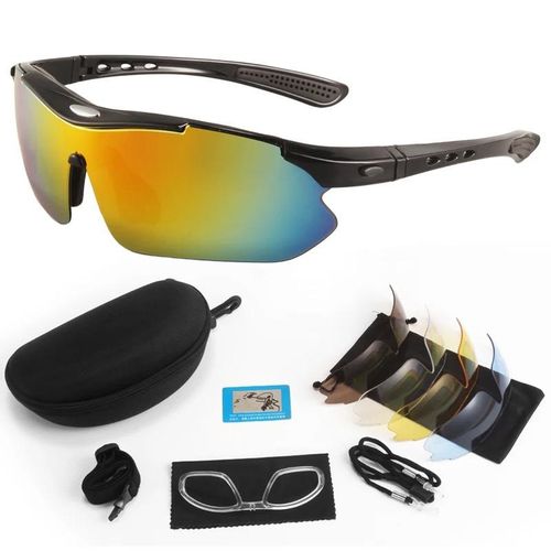 product_image_name-Generic-Polarized UV400 Sports Sunglasses Cycling Sun Glasses for Men Women with 5 Interchangeable Lenes for Running Baseball Golf Driving-3