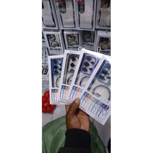 product_image_name-Generic-Premium Magnetic Case with Camera Lens Protection, Kickstand, and MagSafe Compatibility – Clear Acrylic & TPU Hybrid Cover for Samsung S25 Plus – Stylish Classic Black Edition-1