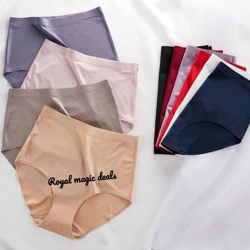 product_image_name-Fashion-6 PCs Sexy Highwaist Silk Seamless Tummy Control Panties-3