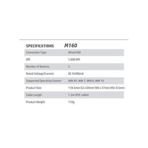 product_image_name-HP-M160 Gaming Mouse 1000DP Optical Moving LED Effect-4