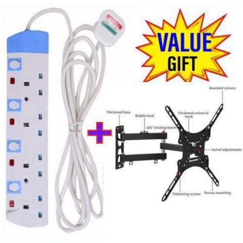 product_image_name-Powermax-Power King HOME DESIGN ROTATING 14" - 55" FULL MOTION SWIVEL TV BRACKET SUPPORTING  WAY POWER EXTENSION WITH LONG CABLE+FREE HOME DESIGN ROTATING 14" - 55" FULL MOTION SWIVEL TV BRACKET-1