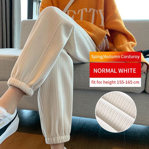 Generic Women Warm Winter Plush Thick Cashmere Corduroy Pants Female Casual  Korean Style Sweatpants Loose Harem Long Trousers Joggers(#Cord-Norml-Wt) @  Best Price Online