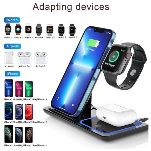 product_image_name-Generic-Wireless Phone Charger 3 in 1 Foldable Charging Station -3