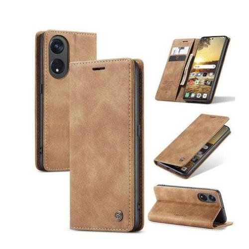 Custodia Portafoglio In Pelle Con Magnetica Per Oppo Reno8 T (Reno 8T) 4G, Slot Carte E Supporto, Marrone - 5