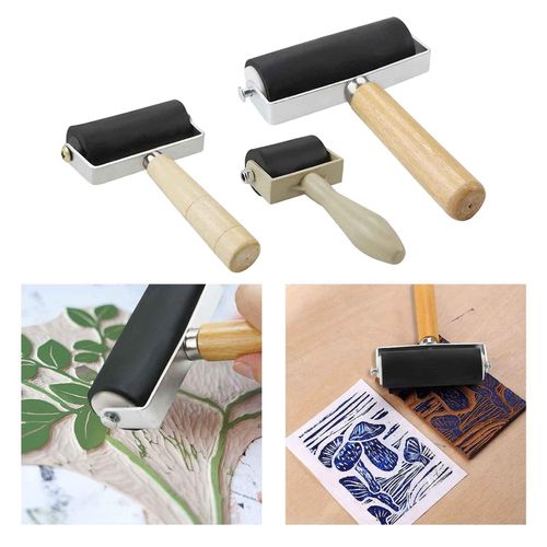 3 Pcs Rubber Brayer Rollers for Crafts Rubber Rollers for Ink Painting Oil  Painting Block Printing Stamping Crafts 