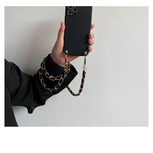 Stylish Camellia Bracket Leather Crossbody Lanyard Chain Bracelet Soft Case  For IPhone 13 11 12 Pro Max X XR XS 7 8 Plus Cover