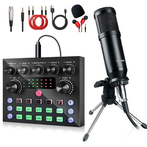 Generic Condenser Microphone Kit With Audio Mixer For Streaming,Voice  Changer Microphone For Live Podcast Equipment Bundle,Karaoke Golden @ Best  Price Online