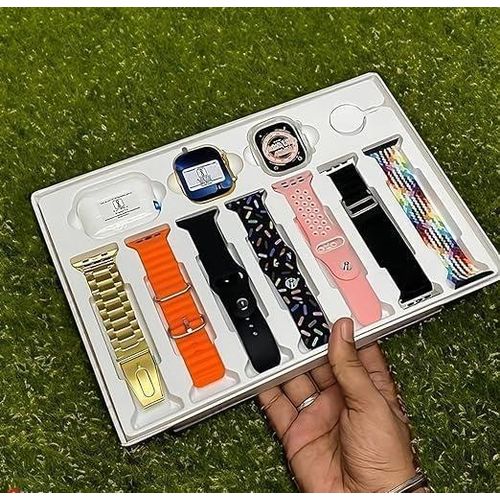 product_image_name-Generic-I20 Ultra Max 10-in-1 Smartwatch Combo with Premium Earbuds, Wireless Charging, 7 Straps, Case, Fitness Tracking, Blood Pressure, SpO2, Heart Rate & Sleep Monitor-4