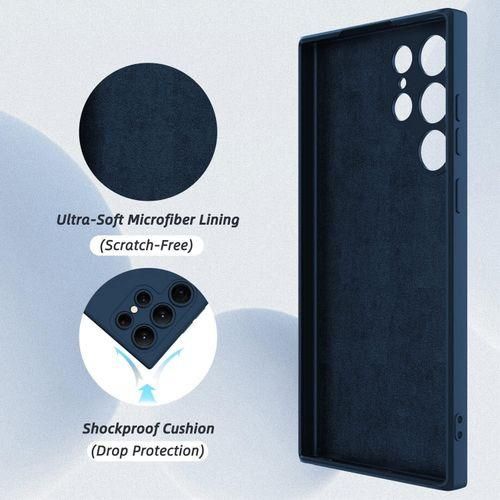 product_image_name-Generic-Phone Case For Samsung Galaxy S22 Ultra, Slim Silicone Mobile Cover Waterproof With Full Camera Protection-NavyBlue-3