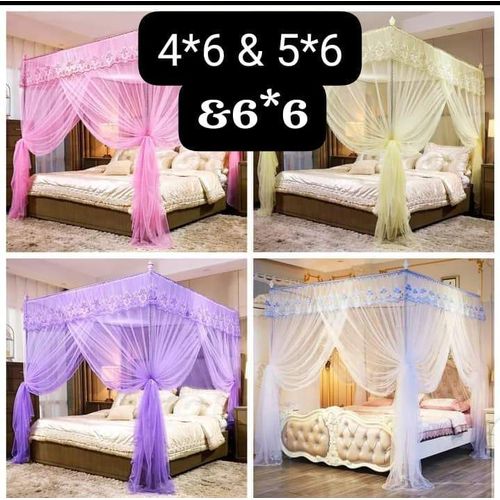 product_image_name-Generic-Four Stand Mosquito Net With Frame Breathable Mesh Bed Net Multiple Sizes-1