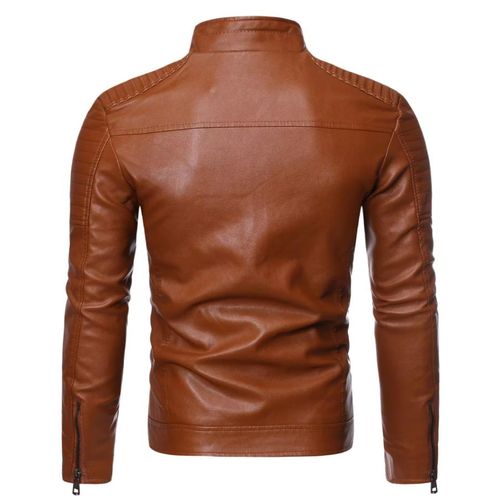 RATS STAND COLLAR LEATHER JACKET カウレザー Men's Stand Collar Leather Jacket Sheepskin Biker Style Autumn