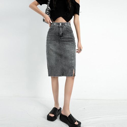 Grey pencil skirt jeans shop
