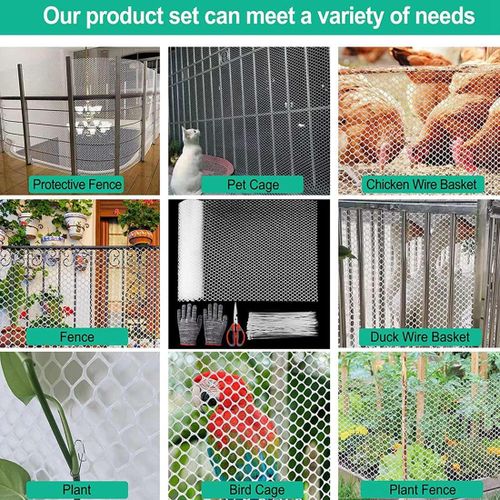 Generic Reusable Plastic Chicken Wire Fence Mesh Lightweight Durable