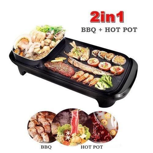 product_image_name-Generic-2 In1 Electric BBQ Grill Plus Hot Pot /Baking Pan-1