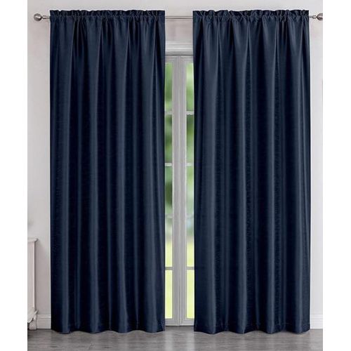 product_image_name-Generic-2 PCS Navy Blue satin curtain 2.5 M each-1