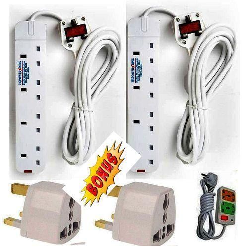 product_image_name-Powermax-Power King Double 4 Way // Electronic 4 -Way Power Extension With Long Cable Socket-1