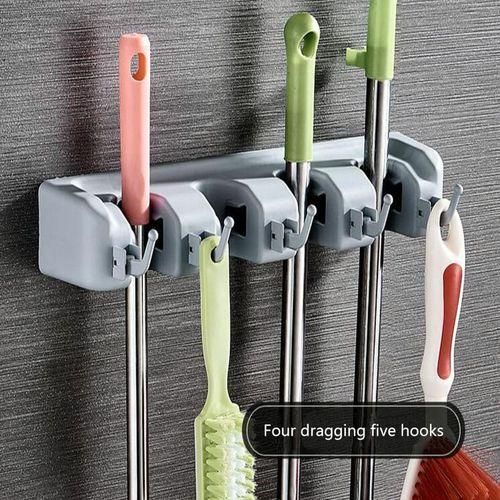 product_image_name-Generic-Heavy Wall Mounted Bathroom Kitchen Mop Holder With Hooks-1