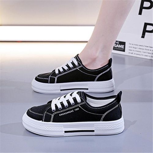 product_image_name-GALUIN-Women's Breathable Canvas Shoes Student Sneakers All-match Casual Shoes - Black-4