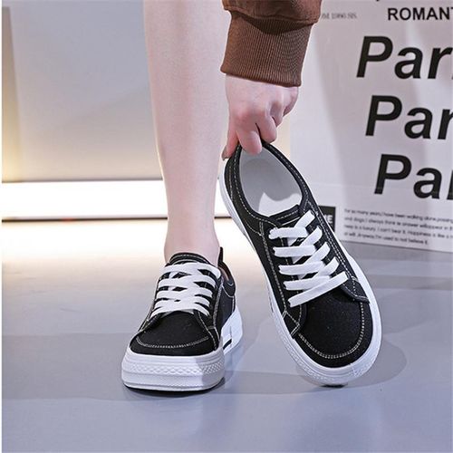 product_image_name-GALUIN-Women's Breathable Canvas Shoes Student Sneakers All-match Casual Shoes - Black-5