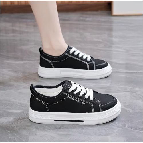 product_image_name-GALUIN-Women's Breathable Canvas Shoes Student Sneakers All-match Casual Shoes - Black-6