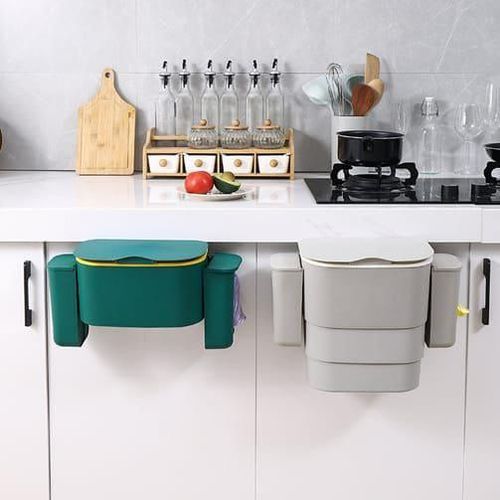 product_image_name-Generic-Foldable Kitchen Hanging dustbin with 2 Trash Bags Storage cans-2