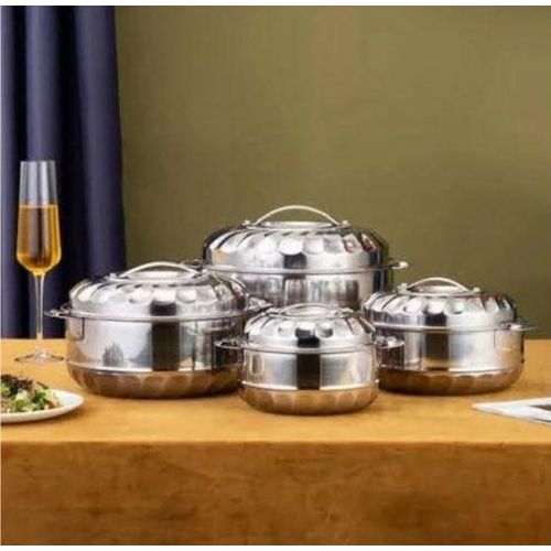 product_image_name-Generic-Matrix 4 pcs Hotpots Stainless steel Serving Dish Casserole Sereware Set Hot Pot Serveware Set Serve Hot or Cold Food (1000/1500/2500-2