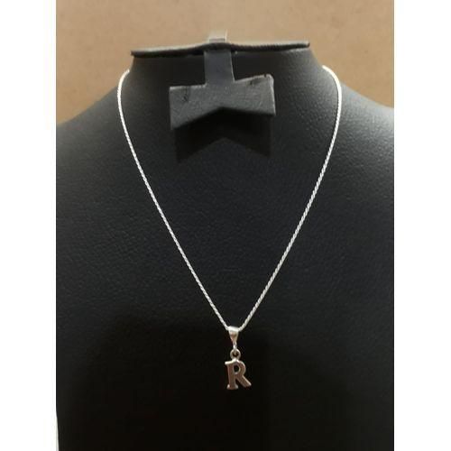 product_image_name-Fashion-Original/Pure Silver Necklace With  Letter R-1