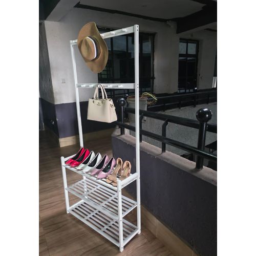 product_image_name-Generic- *4 layer Detachable Metal Shoe Rack with 8 Double hooks-3