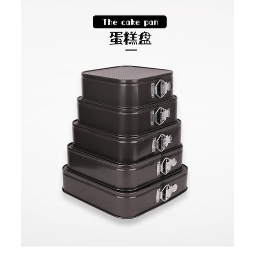 product_image_name-Generic-Black 6PCS Square Baking Pan Set – Non-Stick Cake Tins with Removable Base-3