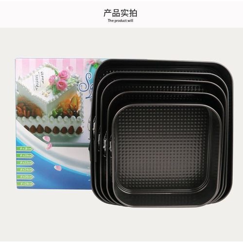 product_image_name-Generic-Black 6PCS Square Baking Pan Set – Non-Stick Cake Tins with Removable Base-4