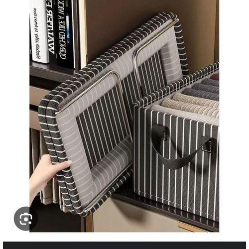 product_image_name-Generic-Striped / Checked Storage Organizer – Foldable Multi-Purpose Box-1