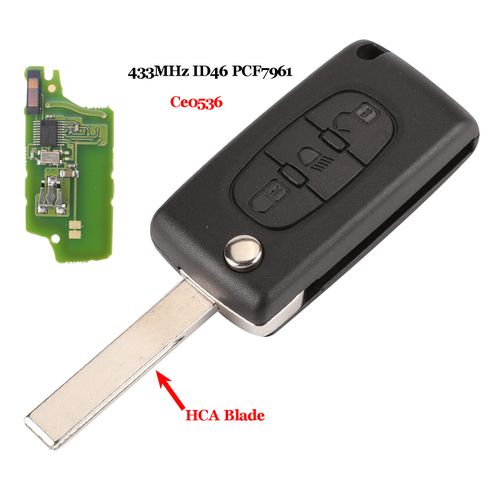 3 Buttons 433Mhz FSK CE0536 VA2 ID46 Chip Remote car Key Fob For