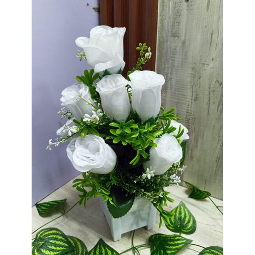 product_image_name-Decor-Nordic Table Top Artificial flowers rose- White-1