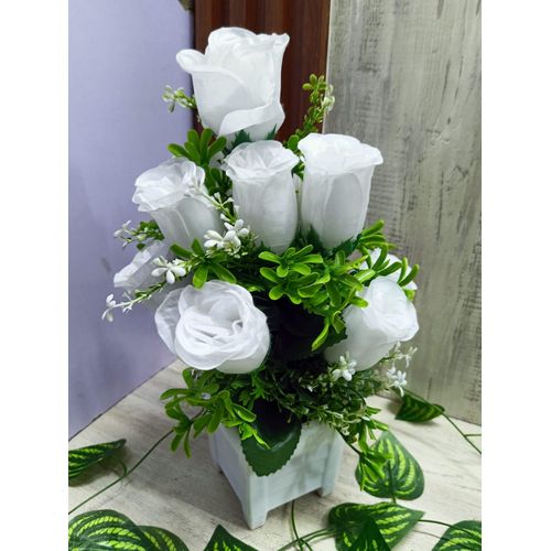 product_image_name-Decor-Nordic Table Top Artificial flowers rose- White-4