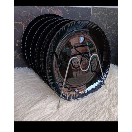 product_image_name-Generic-6PC 10.5" Black Ceramic Dinner Plates – Elegant Tableware Set-1