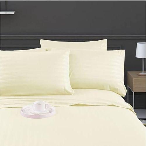 product_image_name-Generic-4pc Cream Striped Bedsheet (2 Bedsheets & 2 Pillowcases)-1