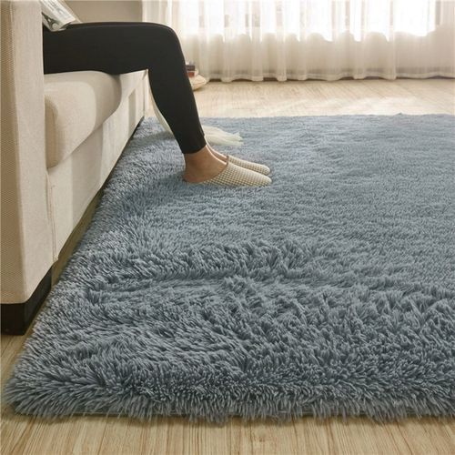 Fluffy grey carpet deals