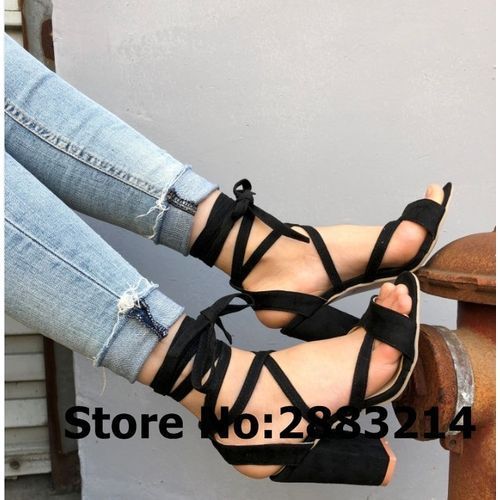 Tie Lace-Up Sandals (For Extreme High Heel)-MF-TIESANDAL-XH