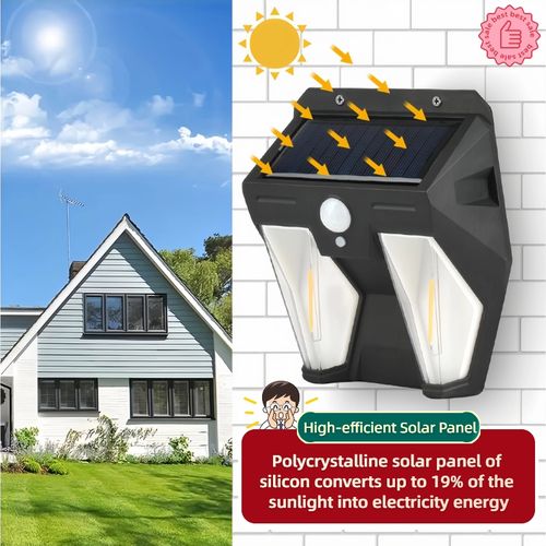 product_image_name-Generic-Outdoor Solar Wall Light - 3 Modes Motion Sensor Dual Bulb-1
